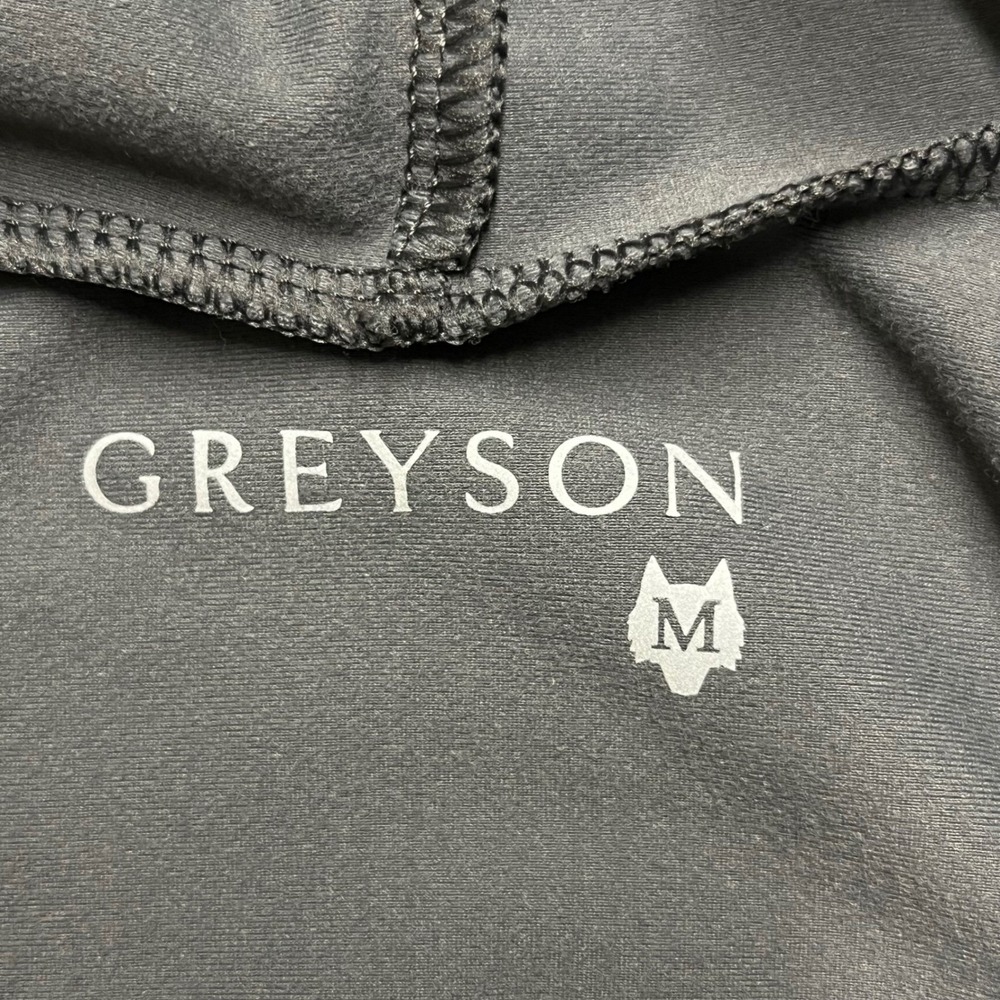 New Greyson Clothiers Mens Performance Hoodie Gray Wolf Logo Swan 1924 Size M - Picture 2 of 9